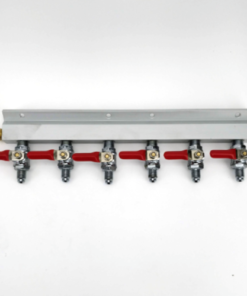 6 Output / 6 Way Manifold Gas Line Splitter with Check Valves (1/4" thread, MFL Thread) DUOTIGHT compatible