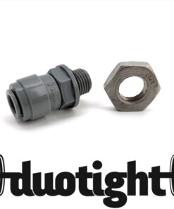 DUOTIGHT - 8mm (5/16) x 1/4 BSP Male BULKHEAD (With Seated O-ring) Includes Locking Nut (suitable for 60cm Thermowells)