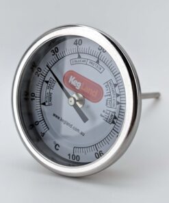Bimetal 3 Inch Dial Weldless Thermometer - Long Stem 132mm