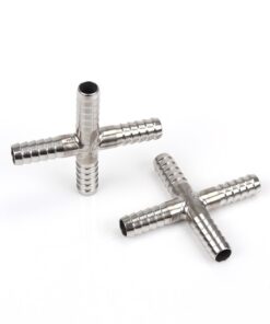 Stainless Tee 4 way - 7mm barb