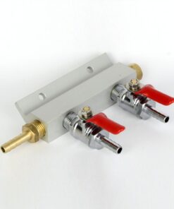 2 Output / 2 Way Gas Line Manifold Splitter with Check Valves (1/4inch thread, 6mm Barb)